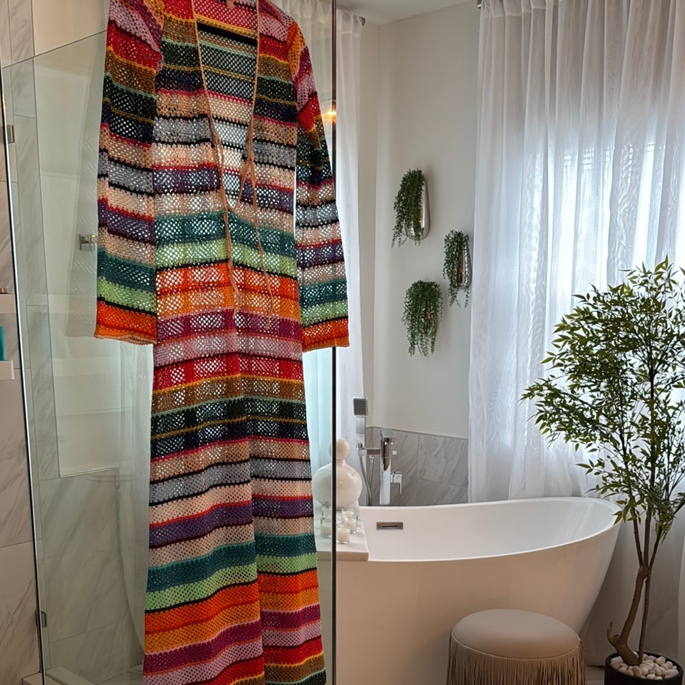 Colorful Striped Knit Maxi Dress